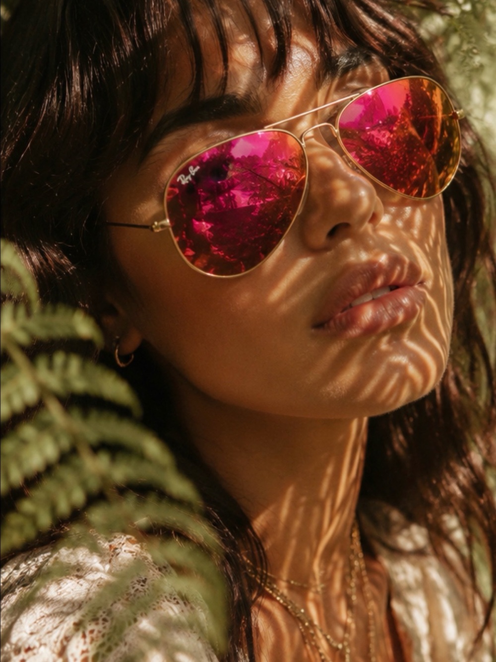 Ray-Ban Aviator Flash Mirror Sunglasses – Gold Frame | Pink/Orange Lenses